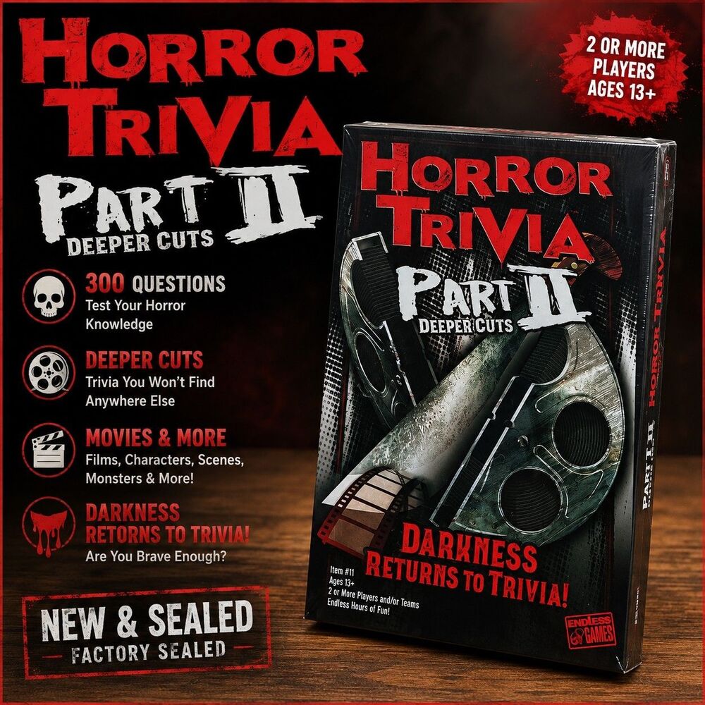 Horror Trivia Part II Deeper Cuts Endless Games NEW SEALED 300 Questions